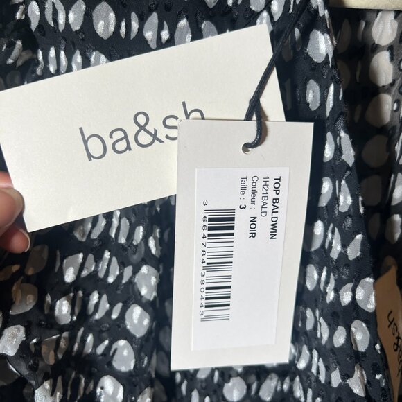 ba&sh Baldwin Printed V Back Blouse NWT - Picture 3 of 9